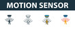 Motion Sensor icon set. Premium symbol in different styles from sensors icons collection. Creative motion sensor icon filled, outline, colored and flat symbols