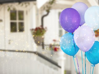 Wall Mural - Colorful balloons with happy party