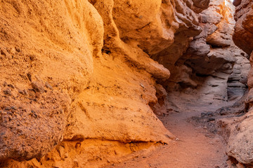 Hiking in the White Owl Canyon of Lake Mead National Recreation Area