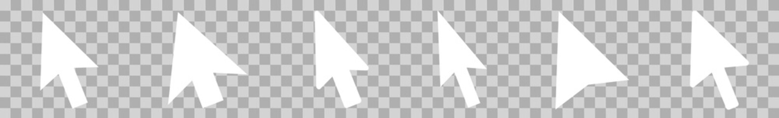 Fototapete - Cursor | Mouse Arrow Icon | Computer Mouse Pointer | Isolated Transparent | Click Variations