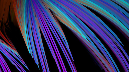 Poster - multicolored stripes violet-blue, abstract composition, 3d graphics