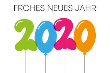 Poster - Silvestergruß mit bunten Ballons