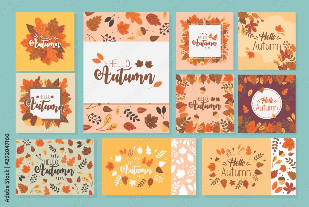 hello autumn banner season design Stock Vector | Adobe Stock