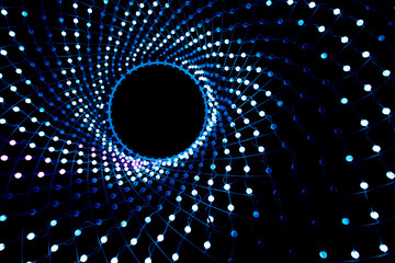Wall Mural - night lights abstract city round