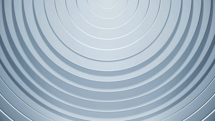Poster - Abstract radial simple geometric texture. White and clean corporate background. 3d circles motion. Rings animation with blinds effect. Seamless loop.