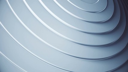Poster - 3d radial striped geometric pattern. Futuristic abstract background for business video presentation. Simple circles wave motion. Seamless loop.