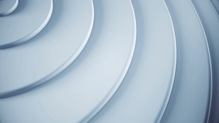 Poster - 3d render circles minimal pattern. Technology abstract background for video presentation. Futuristic geometric texture with expanding rings from center. Seamless loop.