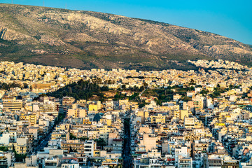 Wall Mural - View of Athens from Filopappou Hill, Greece