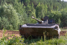 BMP-2 Amphibious Infantry Fighting Vehicle In The Forest