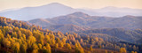 Fototapeta Niebo - Mountains in the autumn evening, panorama nature