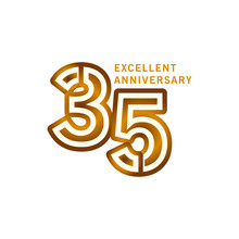 35 Years Excellent Anniversary Vector Template Design Illustration