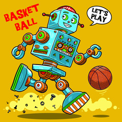 vintage robot toy illustration graphic design resource