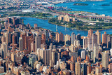 Fototapeta Nowy Jork - Aerial view of the skyscrapers of in Manhattan, New York City