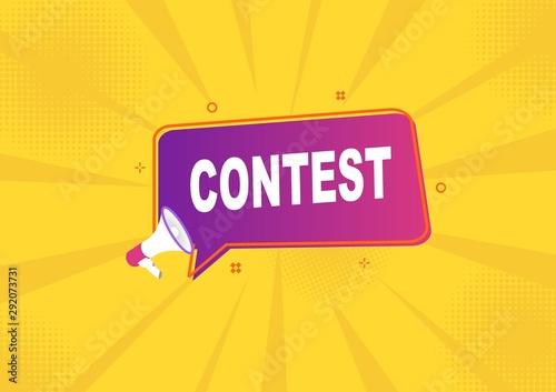 Fotografía megaphone with contest speech bubble.banner for business.