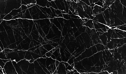 Poster - Black marble nature texture with white cracked in seamless patterns abstract for dark background