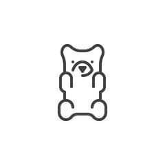 Jelly bear candy line icon. linear style sign for mobile concept and web design. Gummy Bear outline vector icon. Symbol, logo illustration. Vector graphics