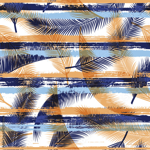 Elegant coconut palm leaves tree branches