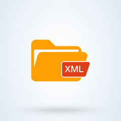 folder xml file Simple modern icon design illustration.