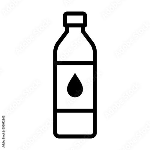 Fotomural A bottle of drinking water or bottled water beverage line art vector icon for ap