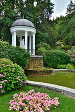 Fragment Of A Beautiful Park With A Gazebo
