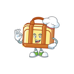 Poster - Chef work suitcase cartoon for equipment office.