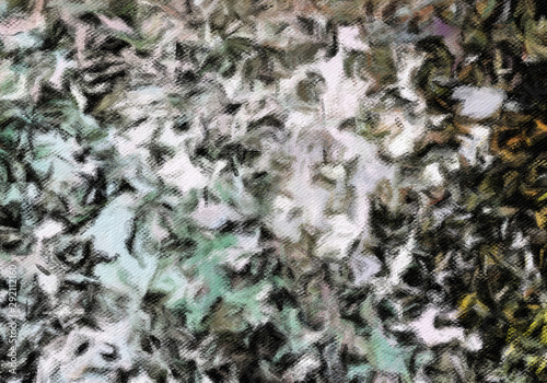 Abstract painting in oil background, splashes of paint on canvas, template fo...