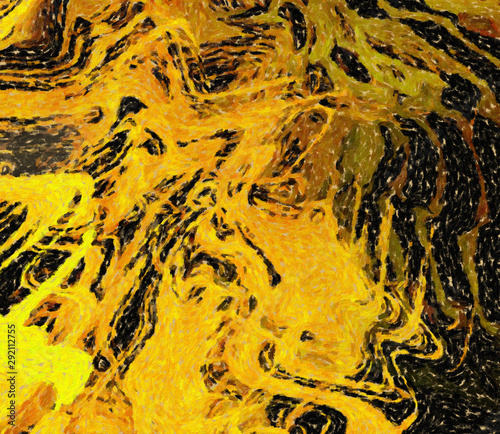 Abstract painting in oil background, splashes of paint on canvas, template fo...