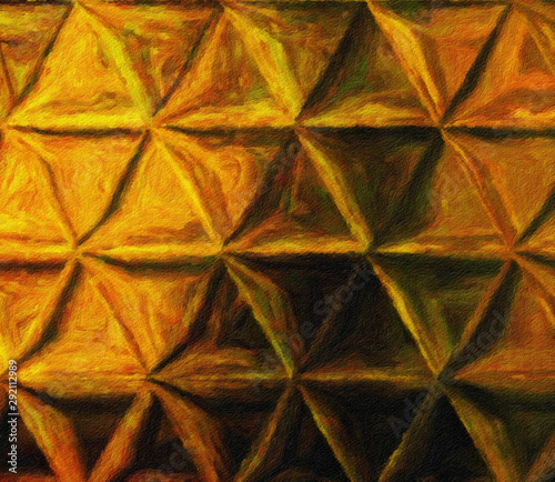 Abstract painting in oil background, splashes of paint on canvas, template fo...