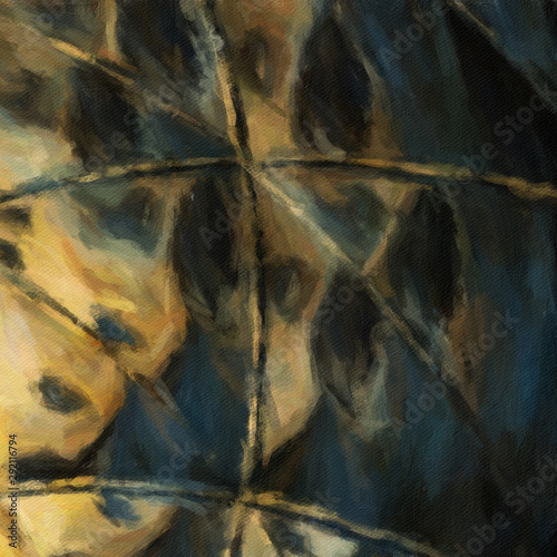 Abstract painting in oil background, splashes of paint on canvas, template fo...