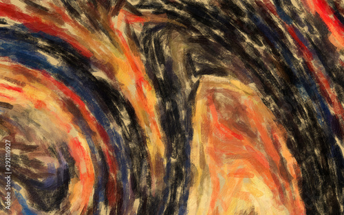 Abstract painting in oil background, splashes of paint on canvas, template fo...