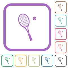 Canvas Print - Tennis racket with ball simple icons