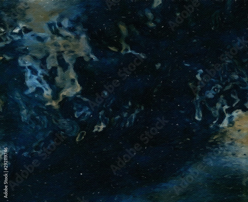 Abstract painting in oil background, splashes of paint on canvas, template fo...