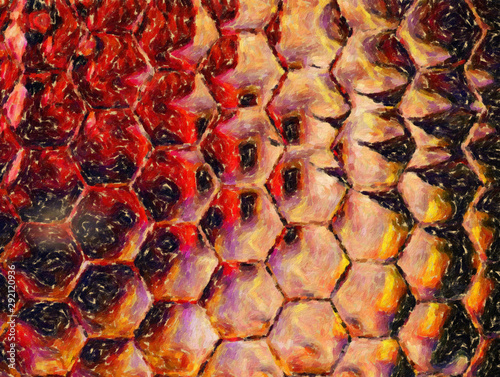 Abstract painting in oil background, splashes of paint on canvas, template fo...