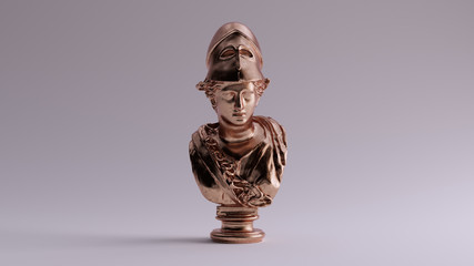 Wall Mural - Bronze Minerva Bust Sculpture Front View 3d illustration 3d render