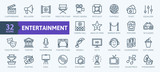 Fototapeta  - Entertainment - outline web icon collection, vector, thin line icons collection