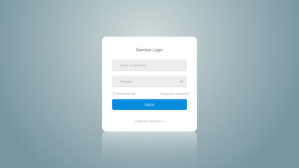 Web site login screen and window of sign up. Web design. Interface Elements Template.