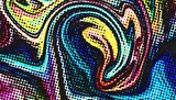 Fototapeta Młodzieżowe - Abstract pop dots comic effect texture background. Swirl colorful pattern