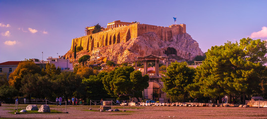 Amazing spring view of Parthenon, former temple, on the Athenian Acropolis, Greece, Europe.