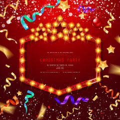 Canvas Print - Vintage Christmas Party design template.