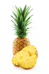 Wall Mural - Pineapple with half and slices