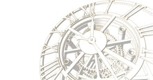 Clock, Mechanism, Sketch, 3d Illustration