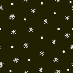 Wall Mural - Abstract trendy christmas new year winter holiday seamless pattern with xmas snowflakes