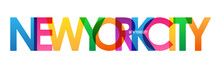 NEW YORK CITY Colorful City Name Typography Banner
