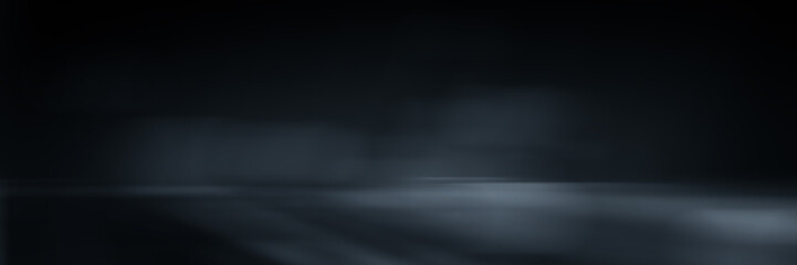 dark black studio room with spotlight backdrop wallpaper, blank perspective for show or display your