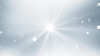 Poster - Abstract silver light background with glitter sparkles. Light in center.