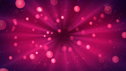 Wall Mural - Abstract magic background with rays of light and particles. Pink texture for holidays.