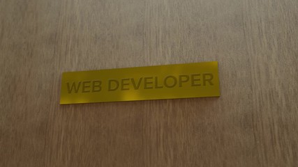 Poster - golden door sign Web developer. enter to room