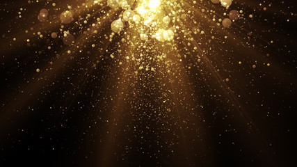 Poster - Celebration background with golden particles falling from the top.