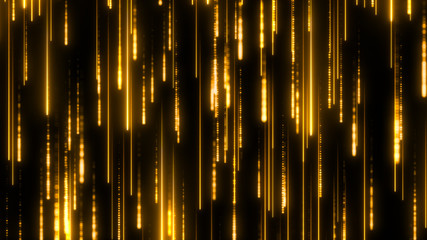 Poster - Glamour golden neon rain. Champion promotion. Winner screen concept. Holiday celebration abstract background. Glitter particles falling down. Victory texture.