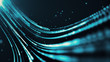© Sergii - Blue futuristic stream. Digital data flow. Creative abstract background. Dynamic pattern with power rays and light. Transfer texture concept.